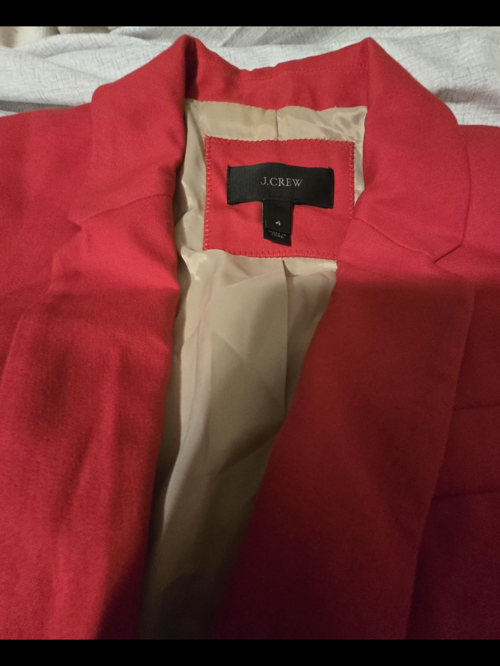 J.Crew Red One Button Blazer Women's Size 4 Career Office Jacket - Picture 4 of 4